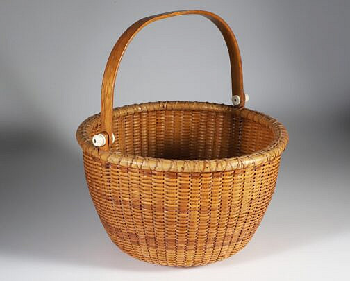 O.L. Whitamore Open Round Swing Handle Nantucket Basket