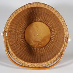 O.L. Whitamore Open Round Swing Handle Nantucket Basket
