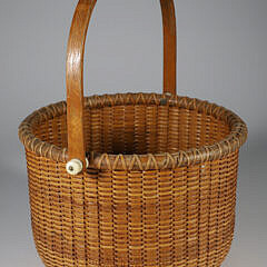 O.L. Whitamore Round Open Swing Handle Nantucket Basket