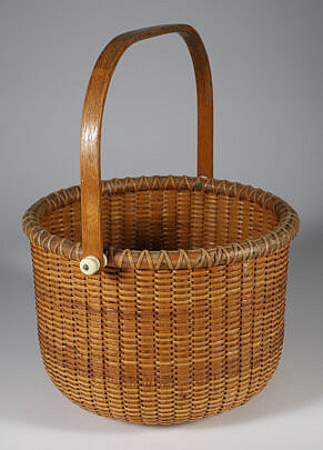 O.L. Whitamore Round Open Swing Handle Nantucket Basket