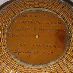 O.L. Whitamore Round Open Swing Handle Nantucket Basket, circa 1979