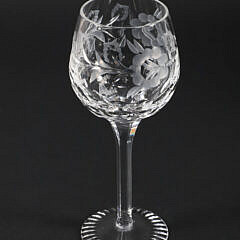 Set of 12 Etched Crystal Champagne Flutes
