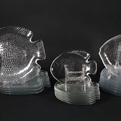 22 Clear Glass Fish Plates