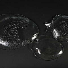 22 Clear Glass Fish Plates in Three Sizes