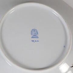 Five Pieces of Herend Hungary Hand-painted Porcelain Including a Teapot, Plate, Saucer, and Bowl