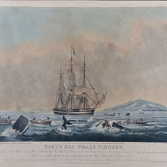 W.J. Huggins Lithograph “South Sea Whale Fishery”