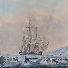 W.J. Huggins Lithograph “South Sea Whale Fishery”