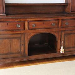 English Oak Welsh Cupboard in Two Sections, 19th Century