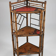 Bamboo Lacquered Bamboo Corner Shelf