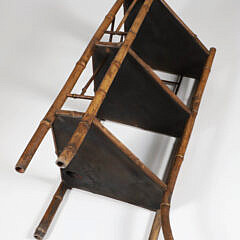 Vintage Bamboo Corner Etagere with Hand Painted Lacquer Shelves