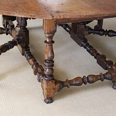 Large English Oak Round Robust Gate Leg Table