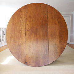 Large English Oak Round Robust Gate Leg Table