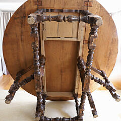 Large English Oak Round Robust Gate Leg Table
