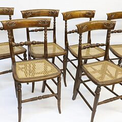 Set of Six British Regency Caned Seat Dining Chairs