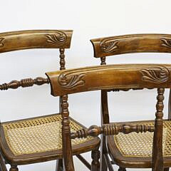 Set of Six British Regency Caned Seat Dining Chairs, 19th Century