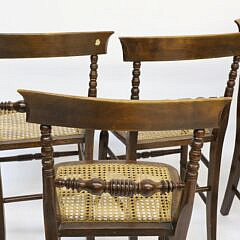 Set of Six British Regency Caned Seat Dining Chairs, 19th Century