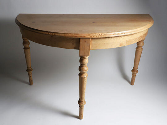 Pine Half Round Console Table