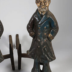 Pair of Cast Iron and Polychrome Sailor Andirons
