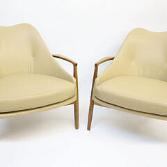 Pair of Mid Century Teak Audo Copenhagen Elizabeth STYLE Lounge Chairs