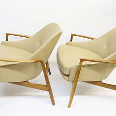 Pair of Mid Century Teak Audo Copenhagen Elizabeth STYLE Lounge Chairs