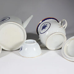 Chinese Export Teapot, Tea Cup ,and Two Handle Covered Sugar Bowl, 18th Century