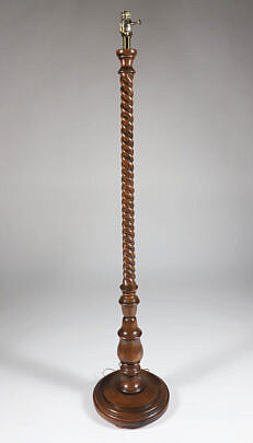 English Rope Twist Carved Floor Lamp