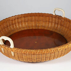 Paul Willer Round Nantucket Basket Woven Serving Tray