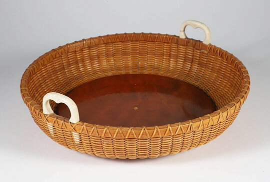 Paul Willer Round Nantucket Basket Woven Serving Tray
