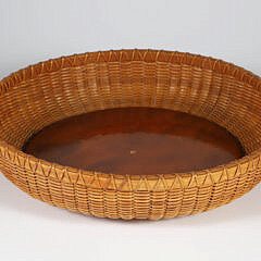 Paul Willer Round Nantucket Basket Woven Serving Tray