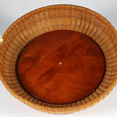 Paul Willer Round Nantucket Basket Woven Serving Tray