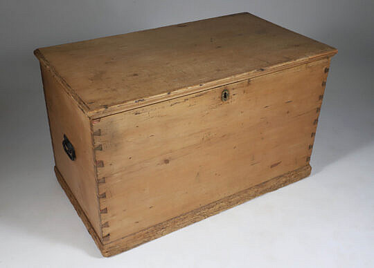 Pine Dovetailed Trunk 19th Century