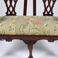 Child’s Mahogany Double Chair Back Chippendale Style Settee