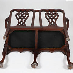 Child’s Mahogany Double Chair Back Chippendale Style Settee