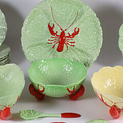Carlton Ware and Crown Devon Cabbage Leaf and Lobster Ceramic Dinner Service