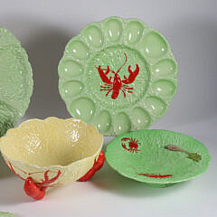 Carlton Ware and Crown Devon Cabbage Leaf and Lobster Ceramic Dinner Service