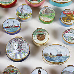 Collection of 25 Anderson’s Limited Edition Enamel Nantucket Pill Boxes