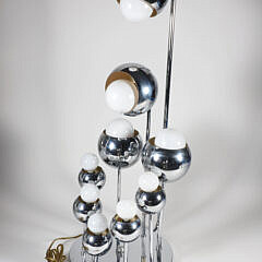 Mid Century Modern Space Age Chrome Globe Lights Lamp, circa 1960s
