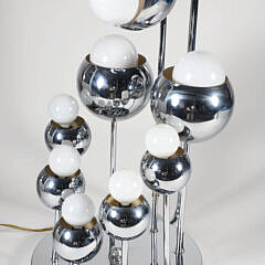 Mid Century Modern Space Age Chrome Globe Lights Lamp, circa 1960s