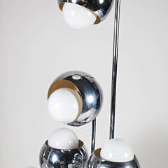 Mid Century Modern Space Age Chrome Globe Lights Lamp, circa 1960s