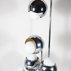 Mid Century Modern Space Age Chrome Globe Lights Lamp, circa 1960s