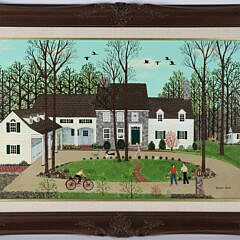 Jane Wooster Scott Oil on Canvas "New England Homestead"