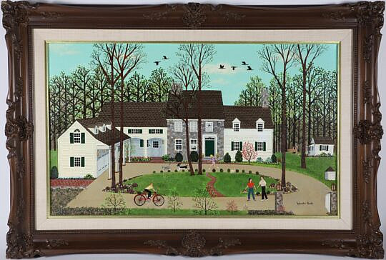 Jane Wooster Scott Oil on Canvas "New England Homestead"