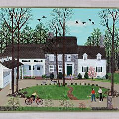 Jane Wooster Scott Oil on Canvas “New England Homestead”