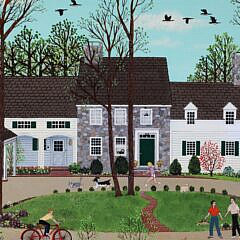 Jane Wooster Scott Oil on Canvas “New England Homestead”