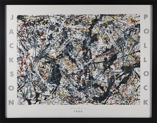 Jackson Pollock "Action Painting" 1948 Framed Poster