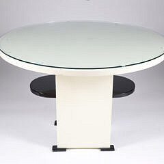 Mid Century Modern Ebonized Round Side Table