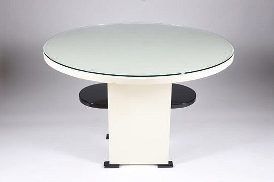 Mid Century Modern Ebonized Round Side Table