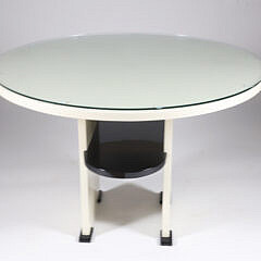 Mid Century Modern Ebonized Round Side Table