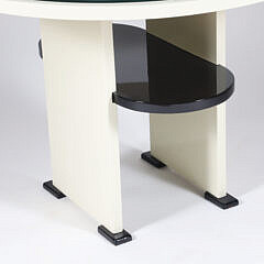 Mid Century Modern Ebonized Round Side Table