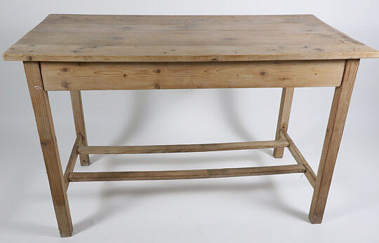 Antique Pine H-Stretcher Side Table